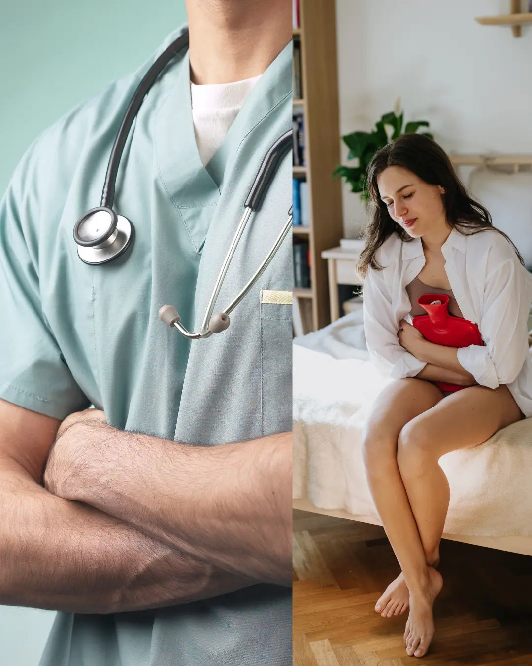 Femme consultant un professionnel de santé pour des douleurs liées à l'endométriose et illustrant l'errance diagnostique.