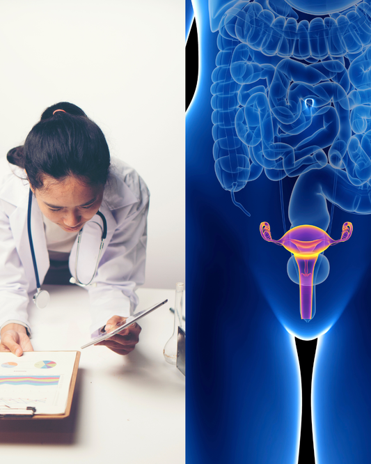 Femme en consultation avec un spécialiste de l'endométriose, examinant un dossier médical et des résultats d'IRM pour illustrer le parcours diagnostique.