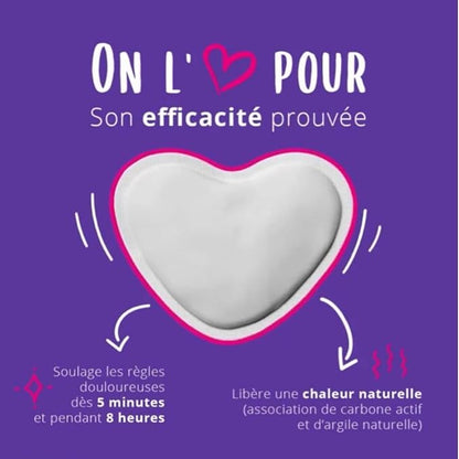 Patch chauffant Gynopatch pour règles douloureuses avec diffusion de chaleur, discret et pratique à utiliser au quotidien.